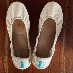 Tieks Patent Cream Flats
